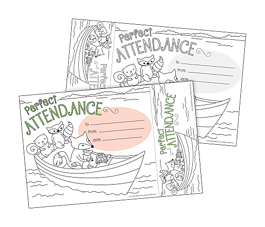 Barker Creek Color Me! Awards And Bookmarks Set, Attendance