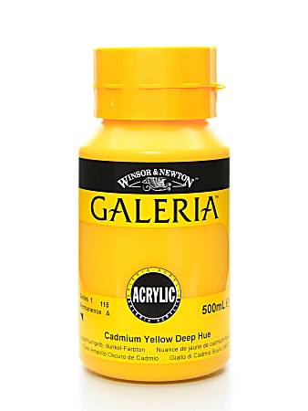 Winsor & Newton Galeria Flow Formula Acrylic Colors, 500 mL, Cadmium Yellow Deep Hue, 115