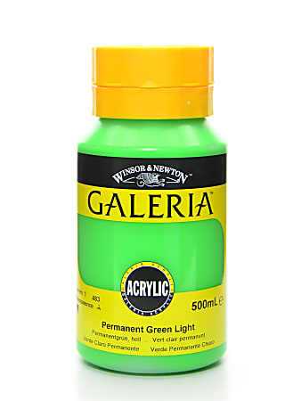 Winsor & Newton Galeria Flow Formula Acrylic Colors, 500 mL, Permanent Green Light, 483