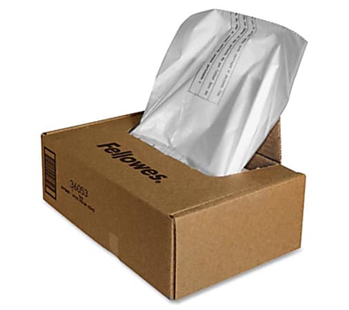 Fellowes® Powershred® Waste Bags, Clear, Carton Of 100 Bags