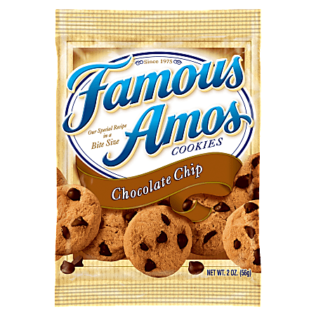 Famous Amos Chocolate Chip Cookies 2 Oz Box Of 36 Bags Office Depot