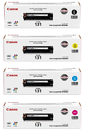Canon® 131 Black And Cyan, Magenta, Yellow Toner Cartridges Combo, Pack Of 4, 6272B001,6271B001,6270B001,6269B001