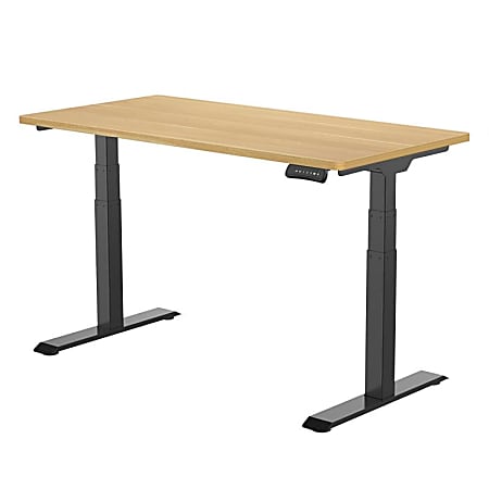 FlexiSpot EC4 Electric Height-Adjustable Standing Desk, 49-7/16"H x 48"W x 30"D, Maple/Black