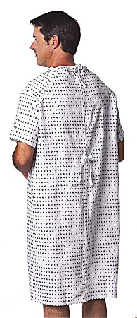 Medline Traditional Patient Gowns, 43", Demure, Pack Of 12