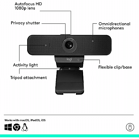 Logitech Webcam Black C925e - Office Depot