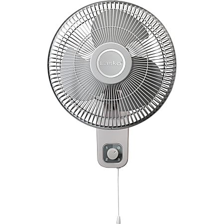 Lasko M12900 Wall Mount Fan - 12" Fan Diameter - 3 Speed - Quiet, Oscillating, Adjustable Tilt Head, Durable - Gray