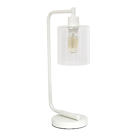 Lalia Home Modern Iron Desk Lamp, 19"H, White/Clear