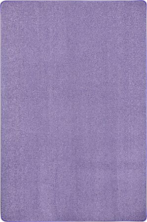 Joy Carpets Kid Essentials Solid Color Rectangle Area Rug, Just Kidding, 12' x 7-1/2', Very Violet