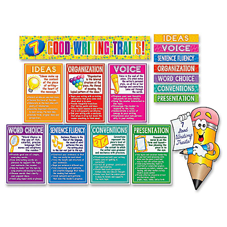 Scholastic 7 Good Writing Traits Bulletin Set - Theme/Subject: Learning - Skill Learning: Writing, Decoration, Motivation - 16 Pieces