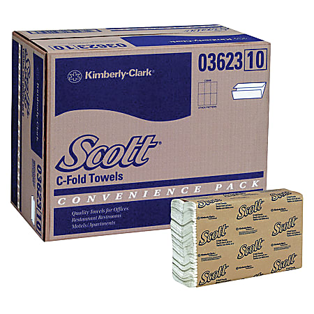 Scott® C-Fold 1-Ply Paper Towels, 200 Sheets Per Roll, Pack Of 9 Rolls