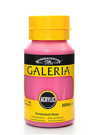 Winsor & Newton Galeria Flow Formula Acrylic Colors, 500 mL, Permanent Rose, 502