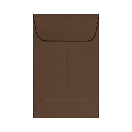 LUX Coin Envelopes, #1, Gummed Seal, Chocolate, Pack Of 500