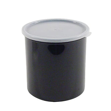 Cambro Crock With Lid, 1.4 Qt, Black