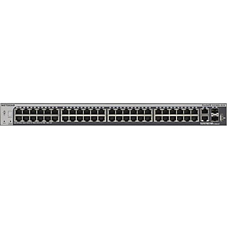 Netgear 52-Port Gigabit Stackable Smart Switch - 48 Ports - Manageable - 10GBase-T, 10GBase-X, 10/100/1000Base-T - 3 Layer Supported - Rack-mountable