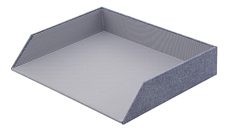 Realspace® Chambray Letter Tray, Blue