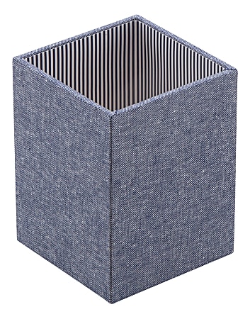 Realspace® Chambray Pencil Cup, Blue
