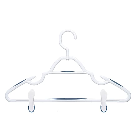 Honey-Can-Do Swivel Hangers With Clips, Blue/White, Pack Of 6