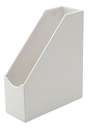 Realspace® White Faux Leather Magazine File