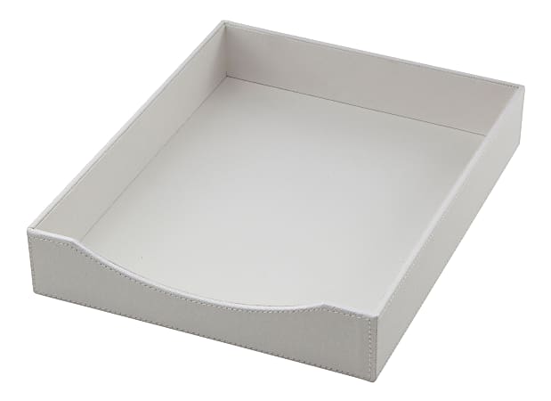 See Jane Work® White Faux Leather Letter Tray