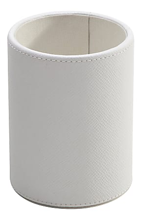 Realspace® White Faux Leather Pencil Cup