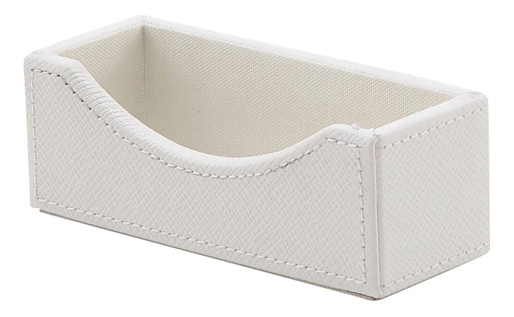 Realspace® White Faux Leather Business Card Holder