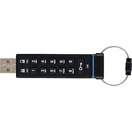 iStorage 32GB datAshur USB 2.0 Flash Drive - 32 GB - USB 2.0 - 27 MB/s Read Speed - 24 MB/s Write Speed - Black - 256-bit AES