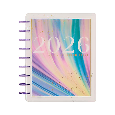 2026 Happy Planner Monthly/Weekly Classic Disc Bound Planner, 7" x 9-1/4", Fluid Fusion, January To December, PD0076C014