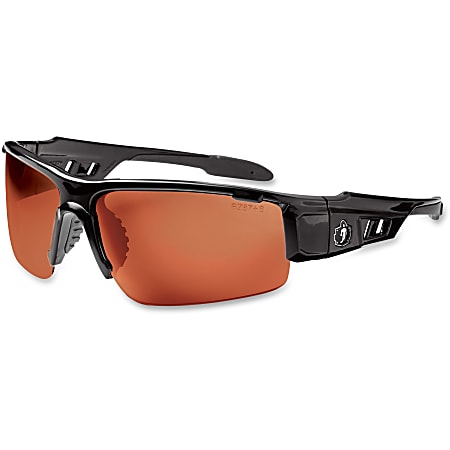 Ergodyne Skullerz® Safety Glasses, Dagr, Black Frame, Copper Lens