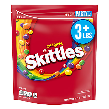 Skittles Original Candy Party Size Bag, 50 oz