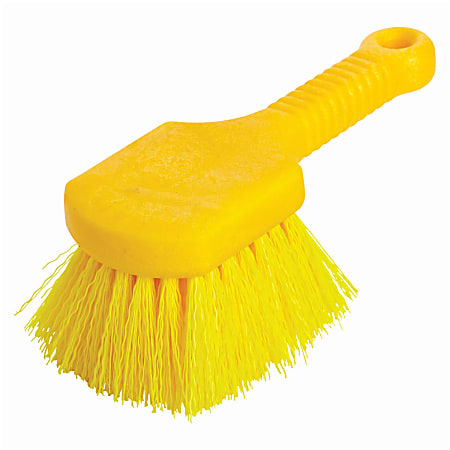 Rubbermaid Commercial Short Handle Utility Brush - 8" Handle Length - Yellow - 1 Each