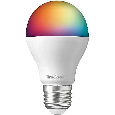 Brookstone BKSBRGB Color Smart Bulb - 9 W - 60 W Incandescent Equivalent Wattage - 800 lm - RGB Light Color - 25000 Hour - 4400.3°F (2426.8°C) Color Temperature - Alexa, Google Assistant Supported - Dimmable - Wi-Fi, Energy Saver