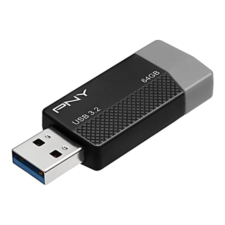 PNY USB 3.2 Flash Drive, 64GB, Black