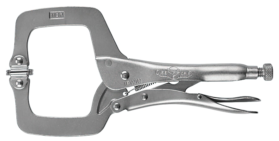 IRWIN Locking C-Clamp with Swivel Pads, 4" Length, 1-5/8" Capacity