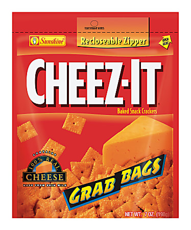 Cheez-It Baked Snack Crackers, Cheddar, 7 Oz Bag