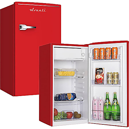 Avanti Retro Compact Refrigerator 1 Door 3.1 Cu Ft 33 H x 18 W x 18 D Red -  Office Depot