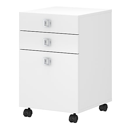 kathy ireland® Office by Bush Business Furniture Echo 19-4/7"D Vertical 3-Drawer Mobile File Cabinet, Pure White, Standard Delivery