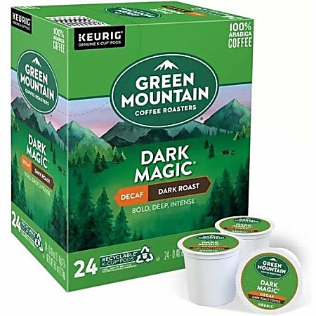 Green Mountain Coffee® Single-Serve Coffee K-Cup® Pods, Extra Bold, Decaffeinated, Dark Magic®, Carton Of 24