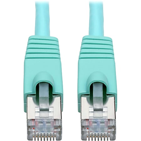 Tripp Lite Cat6a Snagless Shielded STP Patch Cable 10G, PoE, Aqua M/M 25ft - First End: 1x RJ-45 Male Network - N262025AQ
