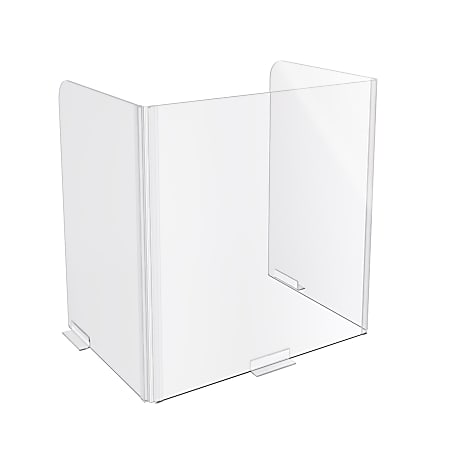 Safco® 3-Sided Wellness Screen, 23-1/2"H x 23"W x 16"D, Clear