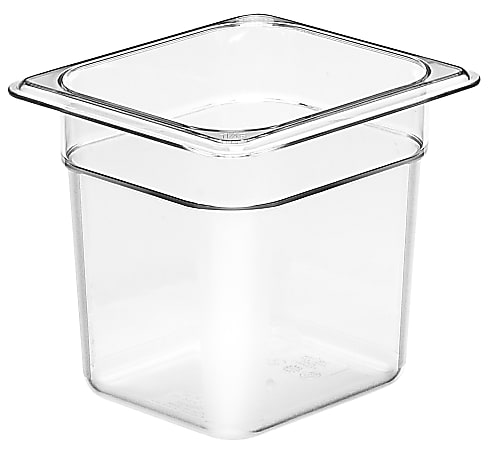 Cambro Camwear GN 1/6 Size 6" Food Pans, 6”H x 6-3/8”W x 7”D, Clear, Set Of 6 Pans