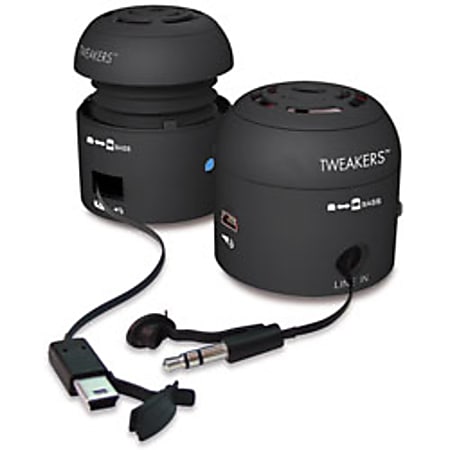 Tweakers Portable Mini Speakers, Black