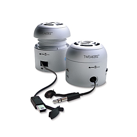 Tweakers Portable Mini Speakers, Silver