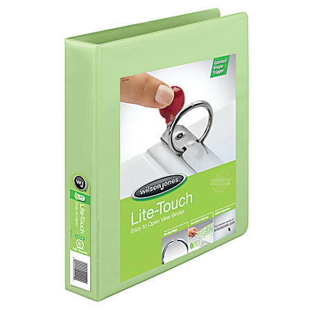 Wilson Jones® Lite-Touch™ No-Gap™ Locking Round-Ring View Binder, 1 1/2" Rings, 53% Recycled, Mint