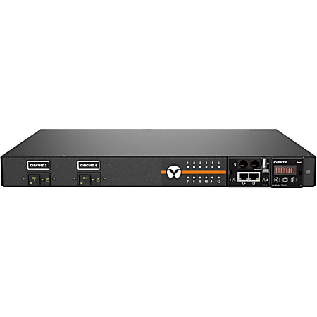 Vertiv Geist Switched Rack PDU - 1U Rack| 30A| C13/C19| L6-30P| Horizontal PDU - Vertiv Geist Upgradeable Switched Rack Power Distribution Unit| 30A| 240V| 1U Rack Horizontal PDU| (12) Combination Outlets C13/C19| NEMA L6-30P| 4.9kW