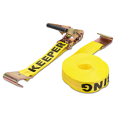 Ratchet Tie-Down Straps, Flat Hooks, 2 in W, 27 ft L, 10,000 lb Capacity