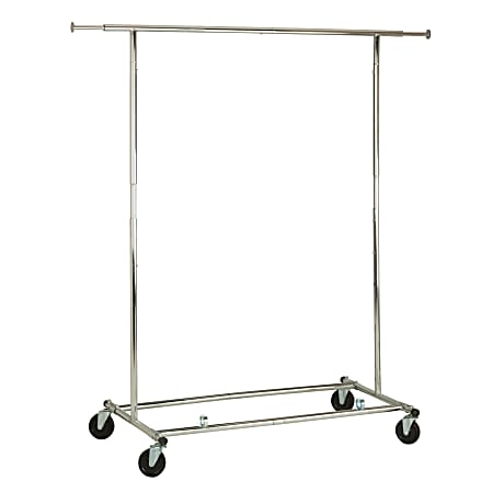 Honey Can Do Collapsible Commercial Garment Rack With Wheels 66 58 H x ...