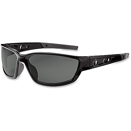 Ergodyne Kvasir Smoke Lens Safety Glasses, Black/Smoke