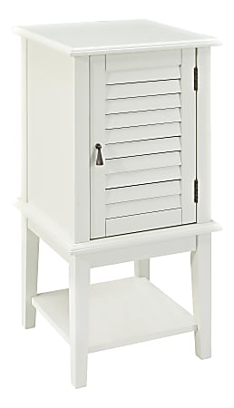 Powell Tobias Shutter Door Side Table, 29-3/4"H x 15-3/4"W x 15-3/4"D, White