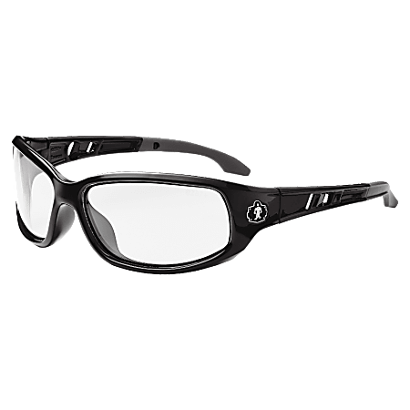 Skullerz Valkyrie Fog-Off Safety Glasses, Medium, Black Frame Clear Lens