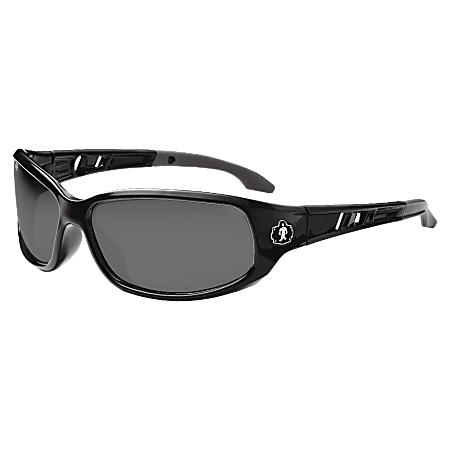 Skullerz Valkyrie Safety Glasses, Medium, Black Frame Smoke Lens